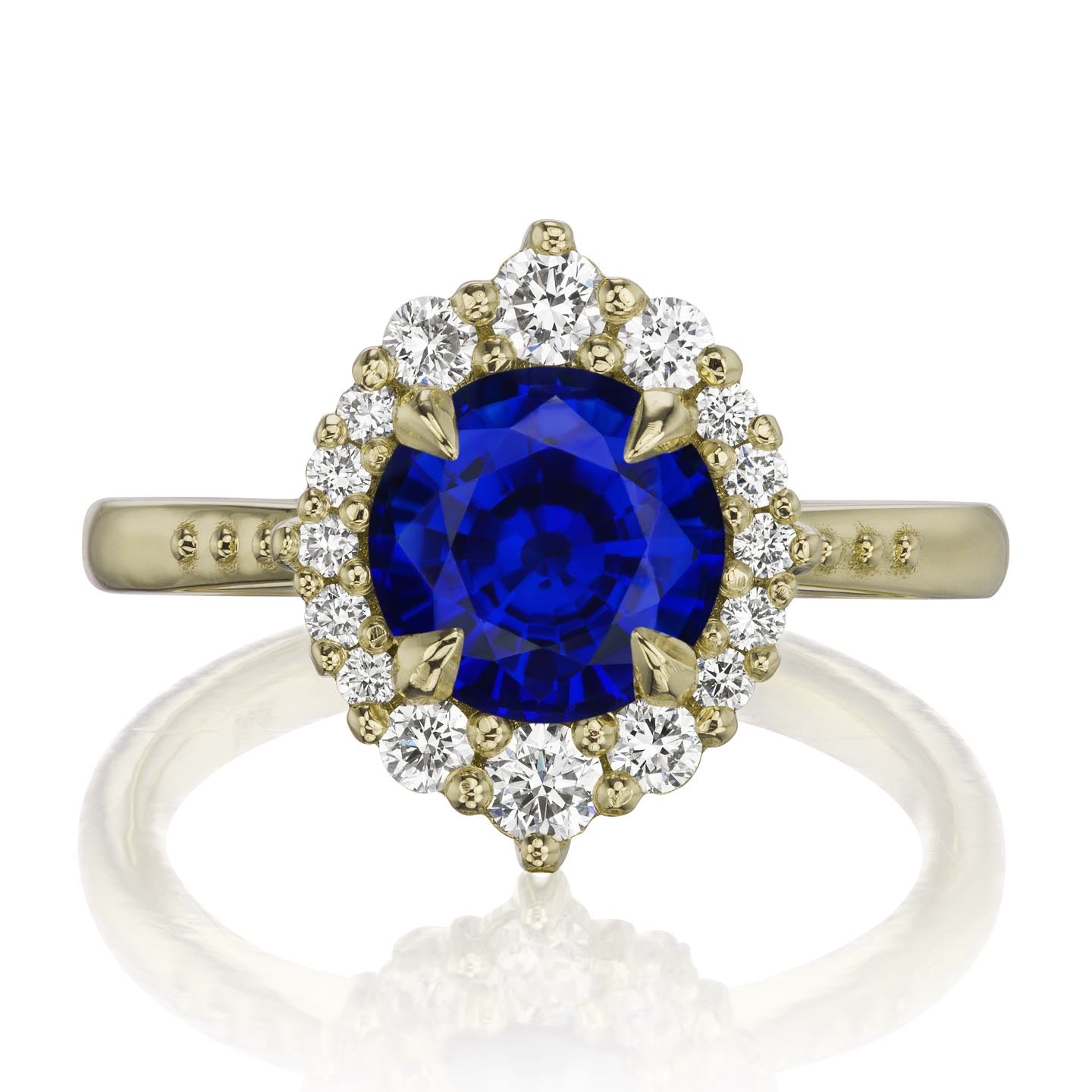 ・EMERSON・Blue Sapphire Center, Diamond Halo (2.13ctw+)