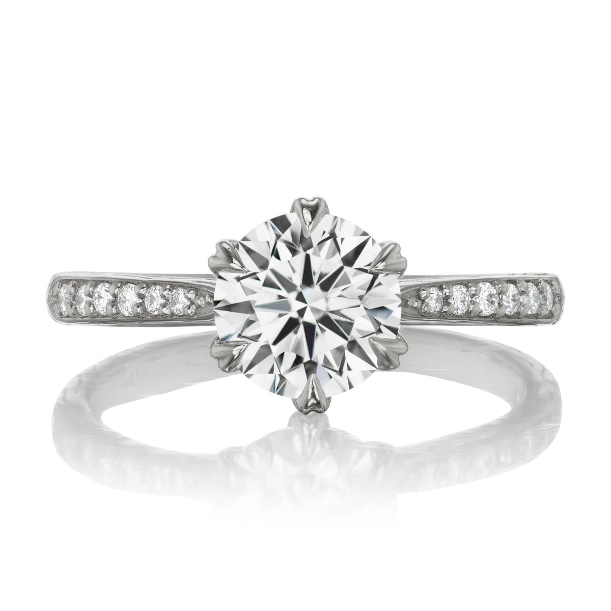 ・CAMILLE・Lab-Grown Diamond (VVS2/G), Twig Textured Diamond Band, (1.25ct Center)