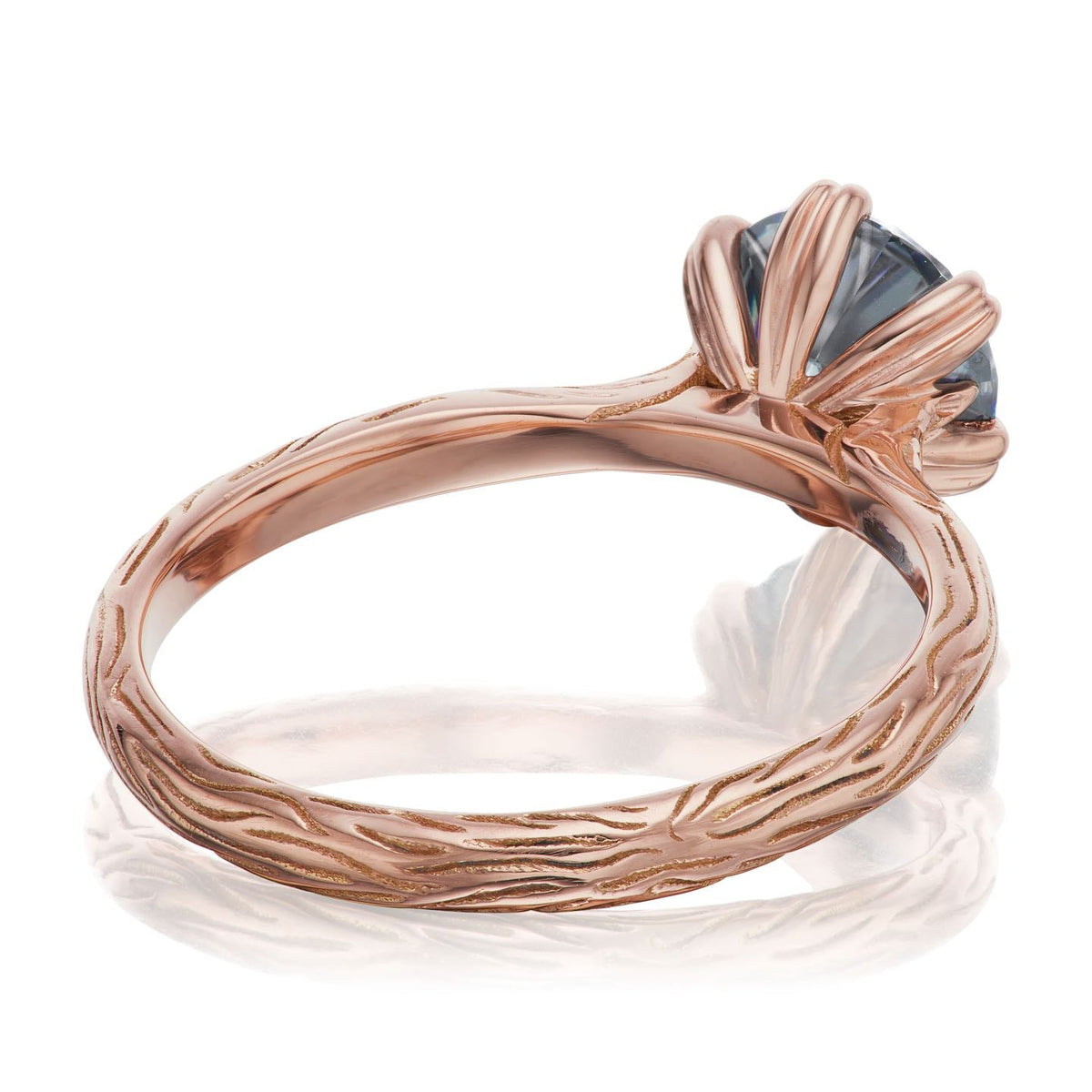 ・VIOLET・Iconic™ Grey Moissanite, Twig Textured Band (1.25ct Center)