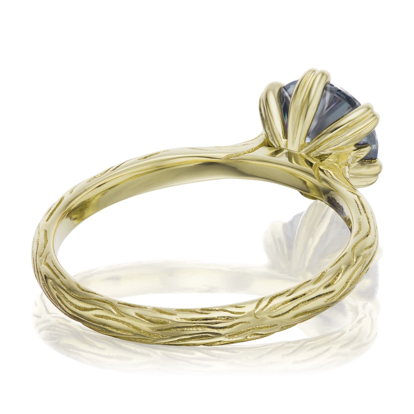 ・VIOLET・Iconic™ Grey Moissanite, Twig Textured Band (1.25ct Center)