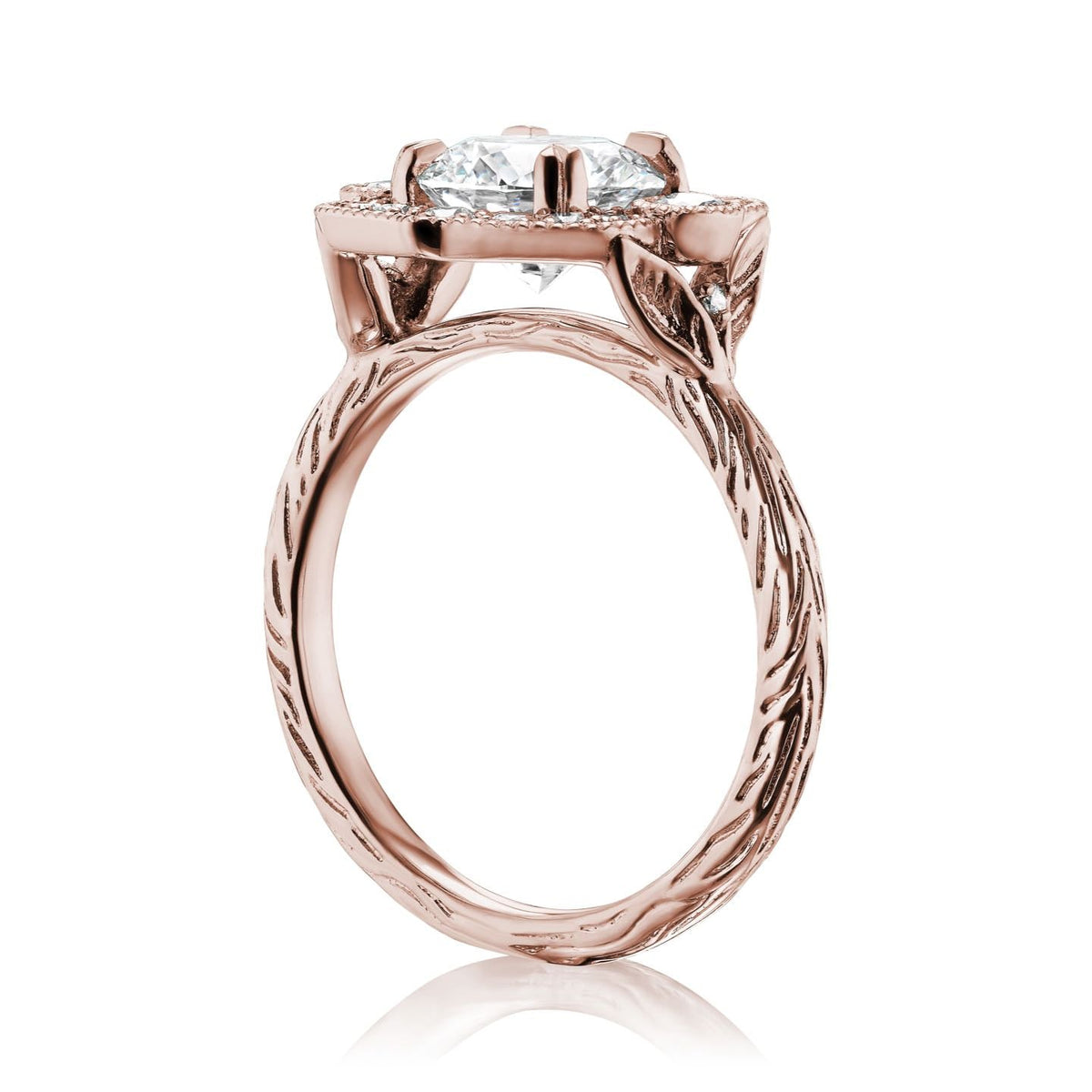 ・SADIE・Moissanite Center, Diamond Halo (1.55ctw)