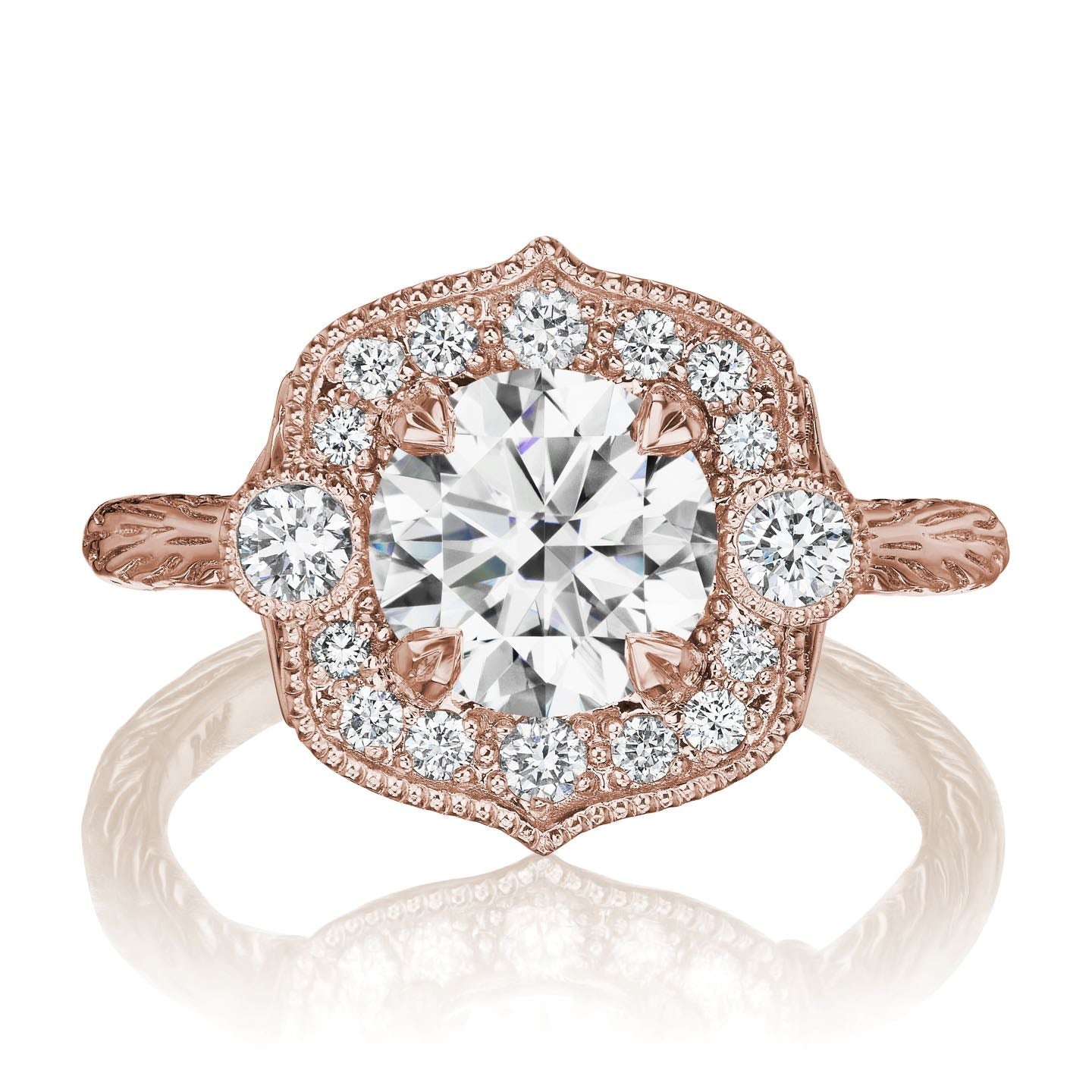 ・SADIE・Moissanite Center, Diamond Halo (1.55ctw)