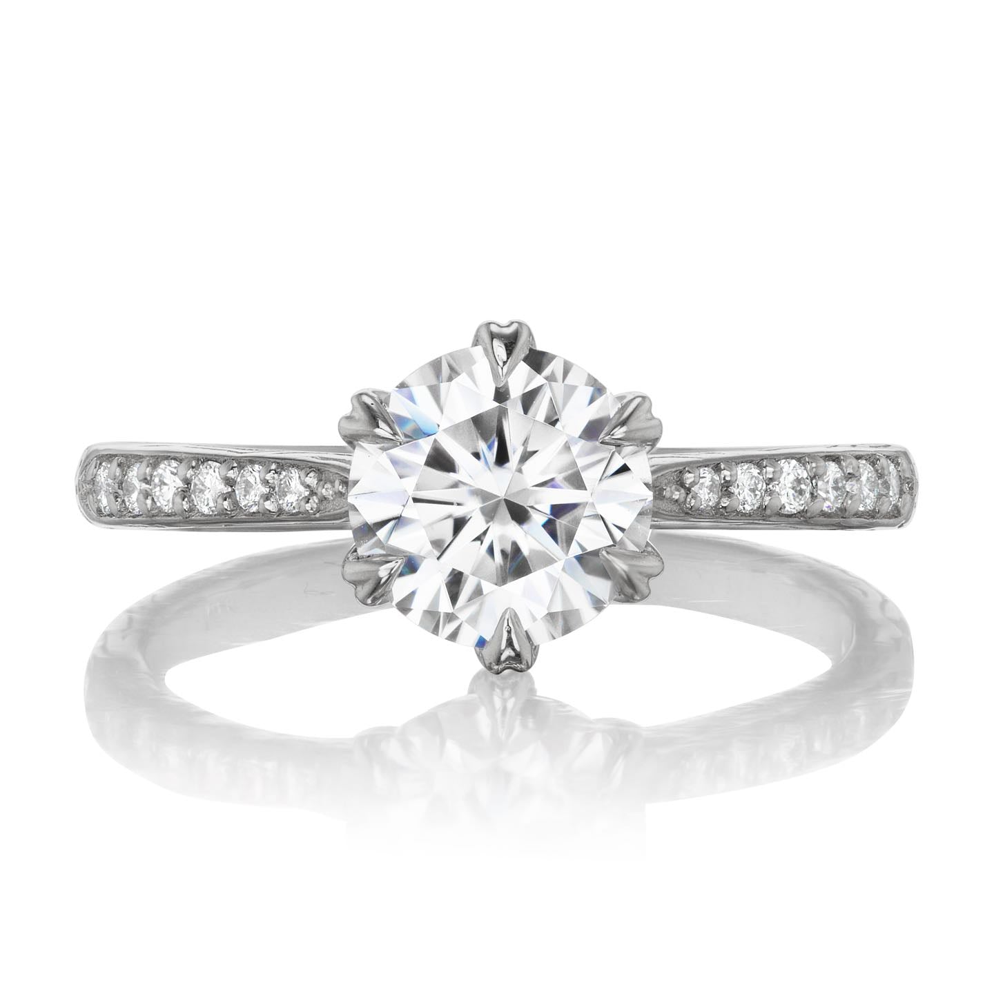 ・CAMILLE・Moissanite Center, Twig Textured Diamond Band (1.25ct Center)