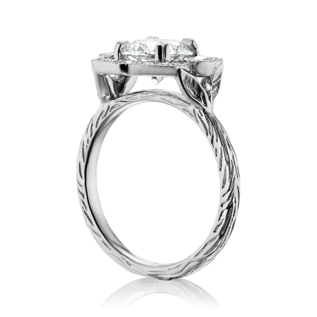 ・SADIE・Moissanite Center, Diamond Halo (1.55ctw)