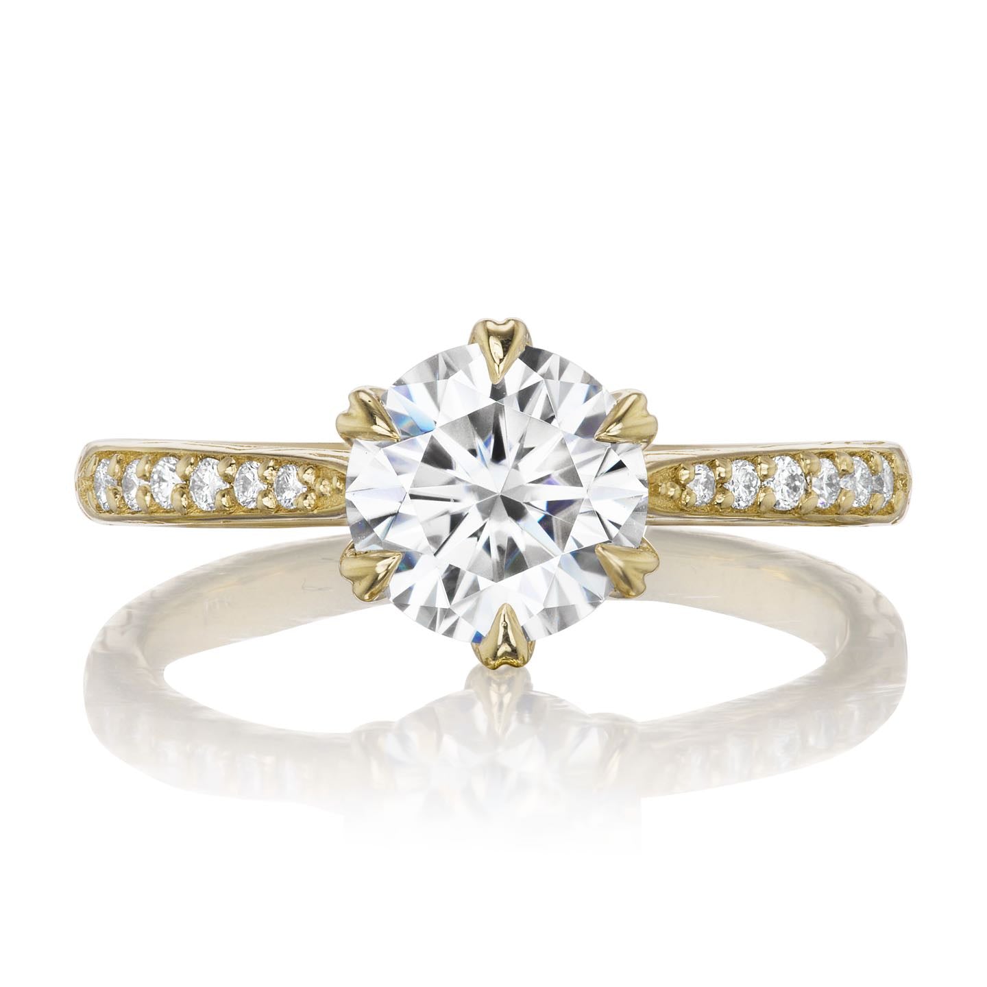 ・CAMILLE・Moissanite Center, Twig Textured Diamond Band (1.25ct Center)