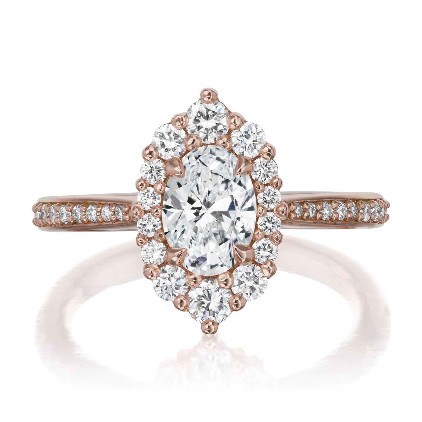 ・SOFIA・Oval Lab-Grown Diamond Center, Diamond Halo (1.06ctw+)