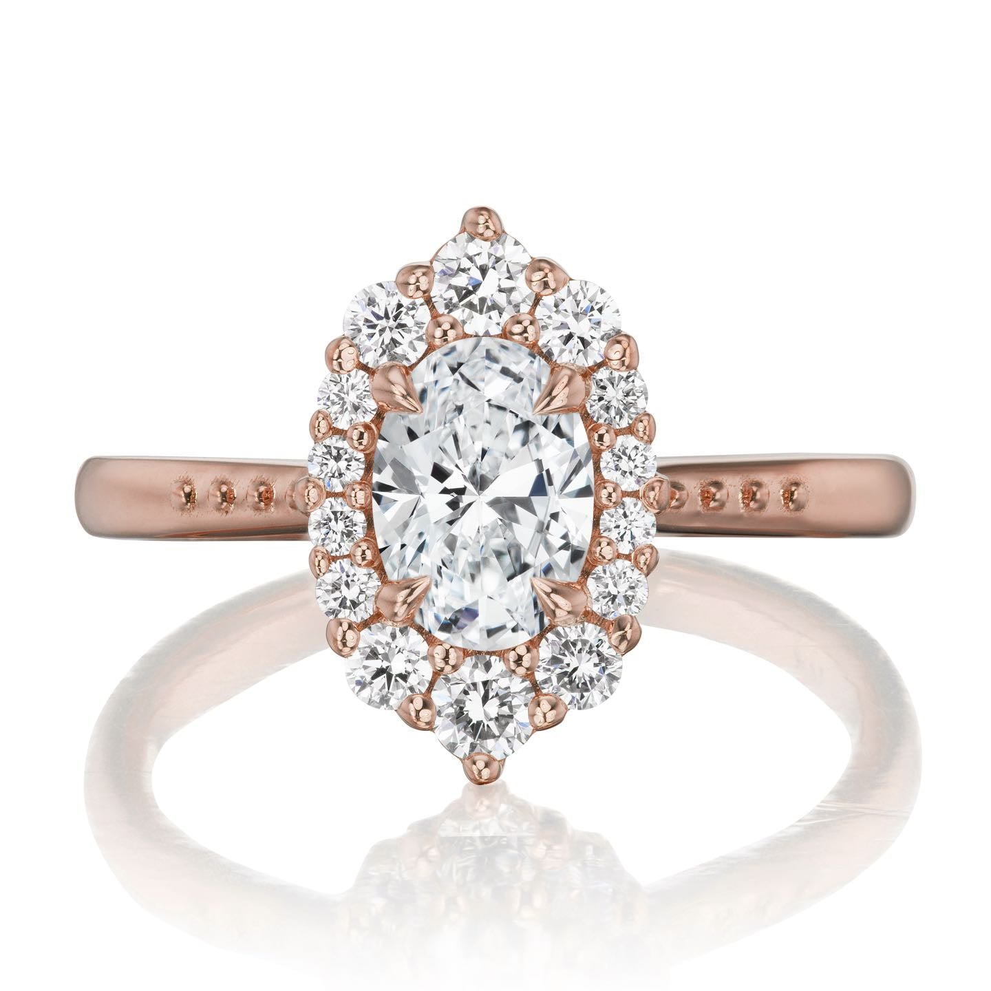 ・SOFIA・Oval Lab-Grown Diamond Center, Diamond Halo (1.06ctw+)