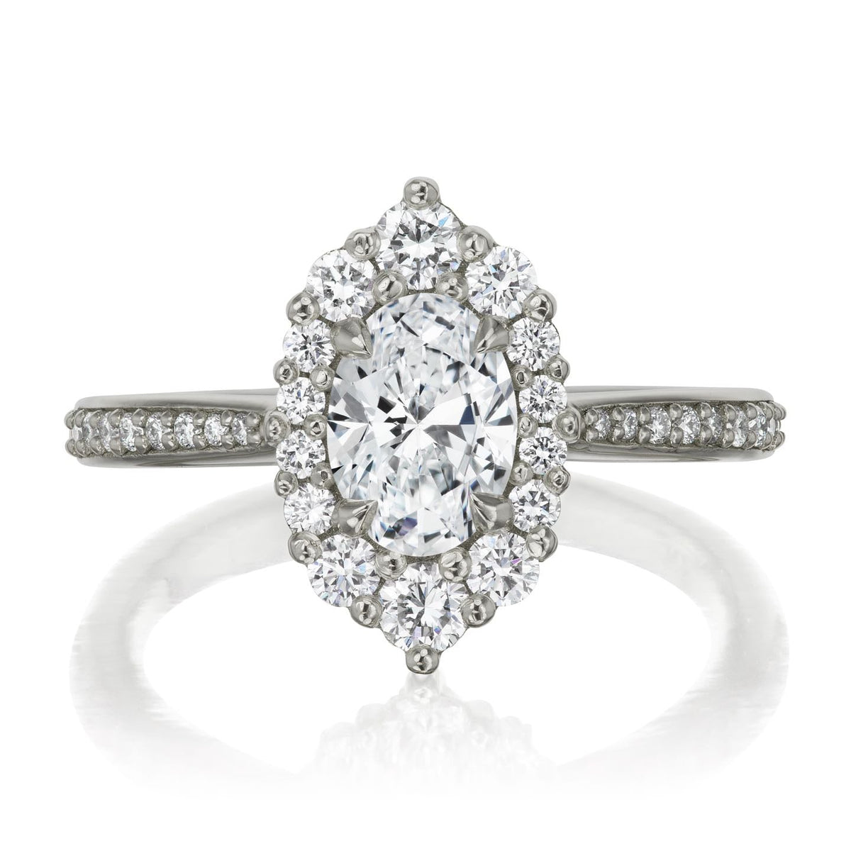 ・SOFIA・Oval Lab-Grown Diamond Center, Diamond Halo (1.06ctw+)