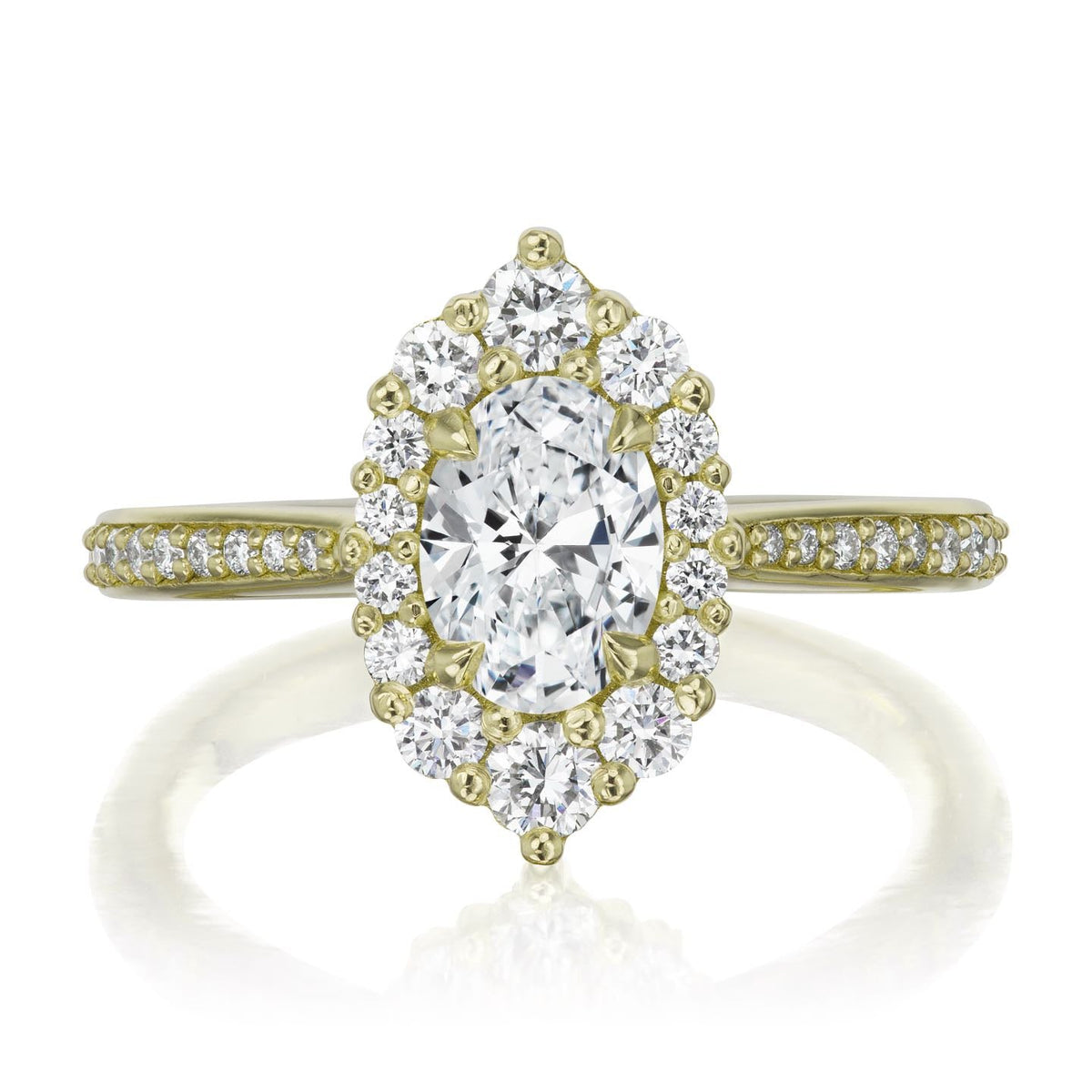 ・SOFIA・Oval Lab-Grown Diamond Center, Diamond Halo (1.06ctw+)