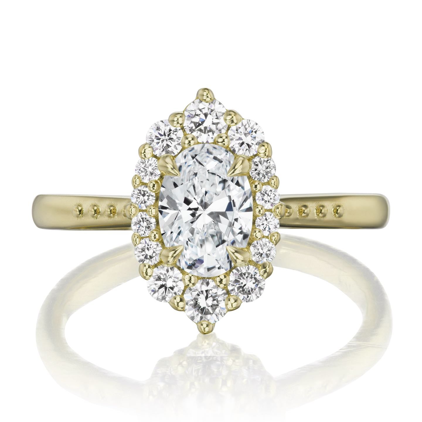 ・SOFIA・Oval Lab-Grown Diamond Center, Diamond Halo (1.06ctw+)