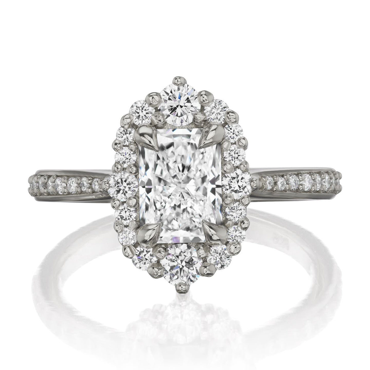・ADELINE・Radiant Cut Lab-Grown Diamond Center, Diamond Halo (1.36ctw+)