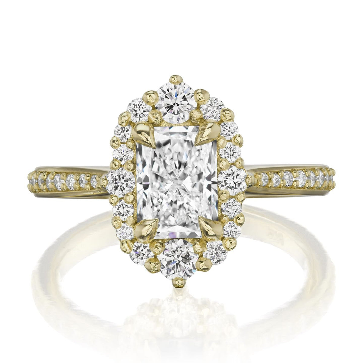 ・ADELINE・Radiant Cut Lab-Grown Diamond Center, Diamond Halo (1.36ctw+)