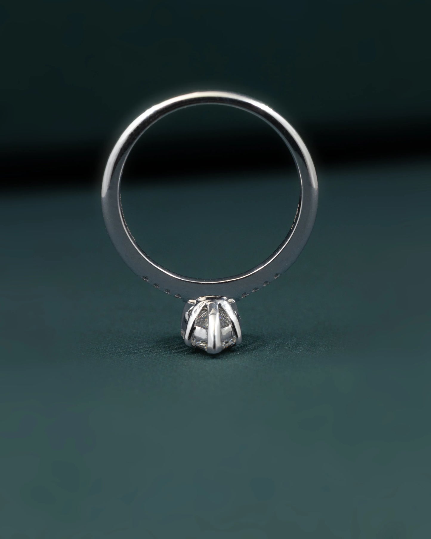 1.09 CTW Pear Cut CVD Lab-Grown Diamond Pavé Solitaire Ring