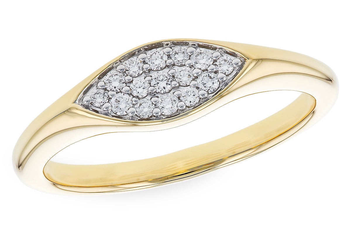 14KY Pave Diamond Marquise Style Fashion Ring