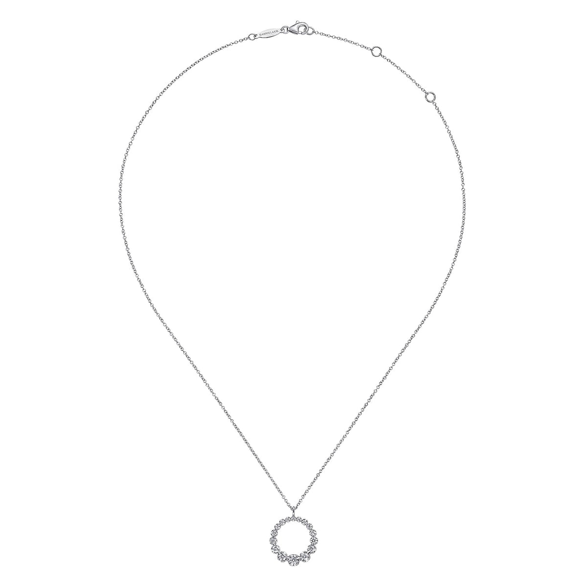 Diamond Open Circle Drop Pendant