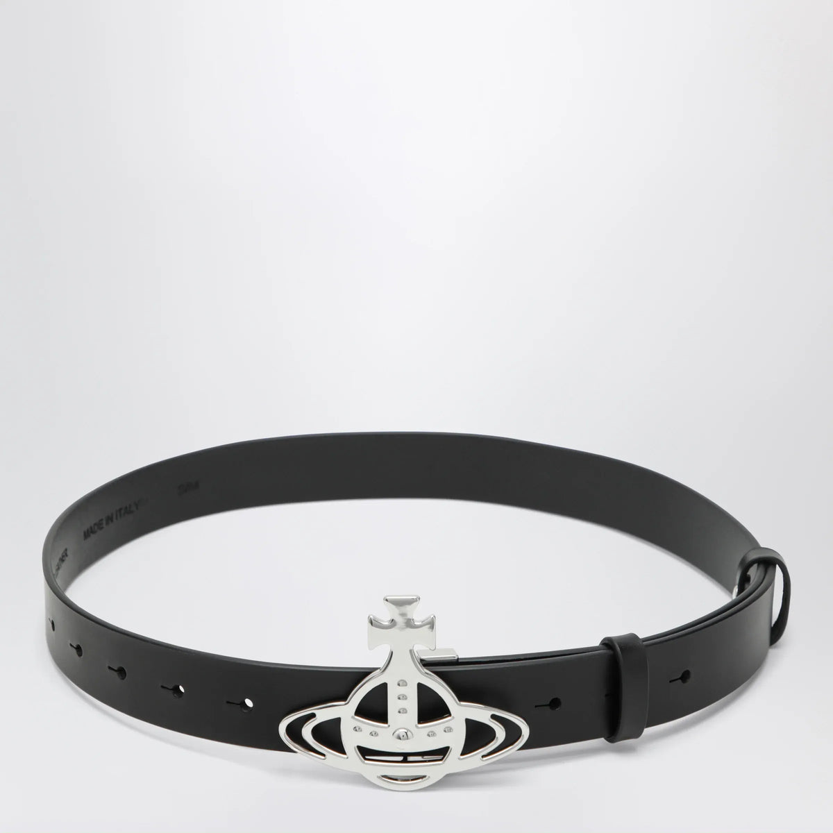 Vivienne Westwood - Leather belt with Orb buckle in black