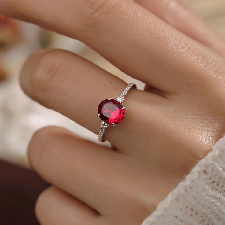 Seraphina’s Ember | 1.5CT Oval Ruby Pavé Solitaire Engagement Ring