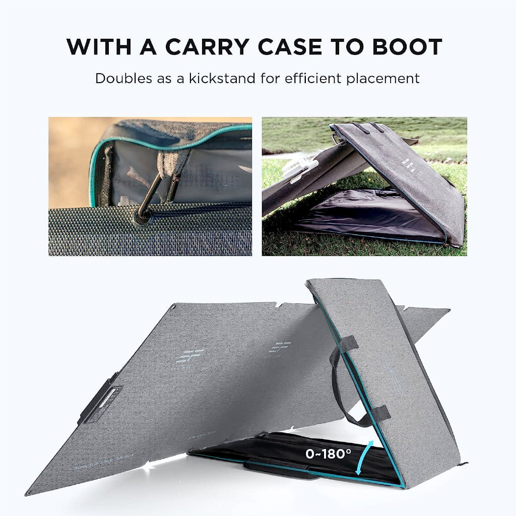 EcoFlow 110W Portable Solar Panel Foldable Self Support All Weather Ready Solar Panel Board With Carry Case IP68 Waterproof Monocrystalline Silicon