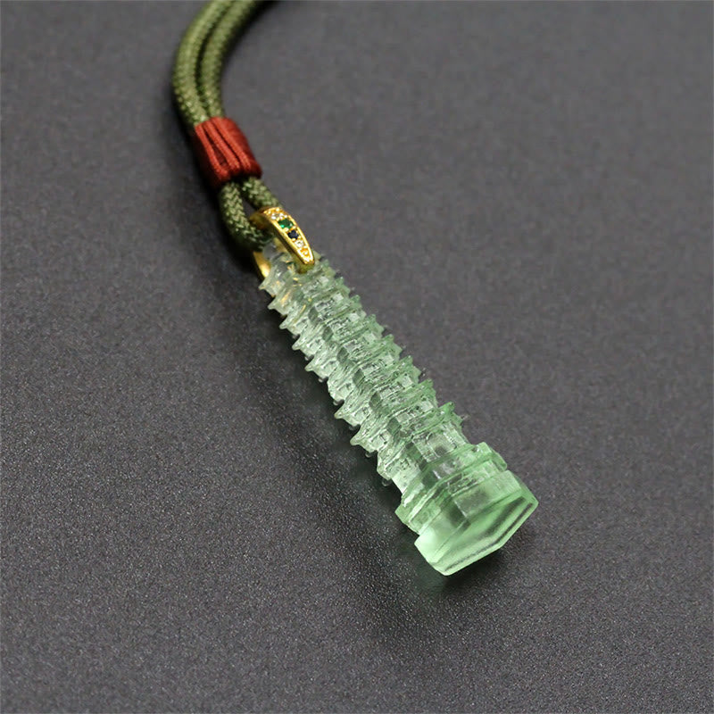 Fortune Jewel Liuli Ancient Pagoda Wisdom Necklace