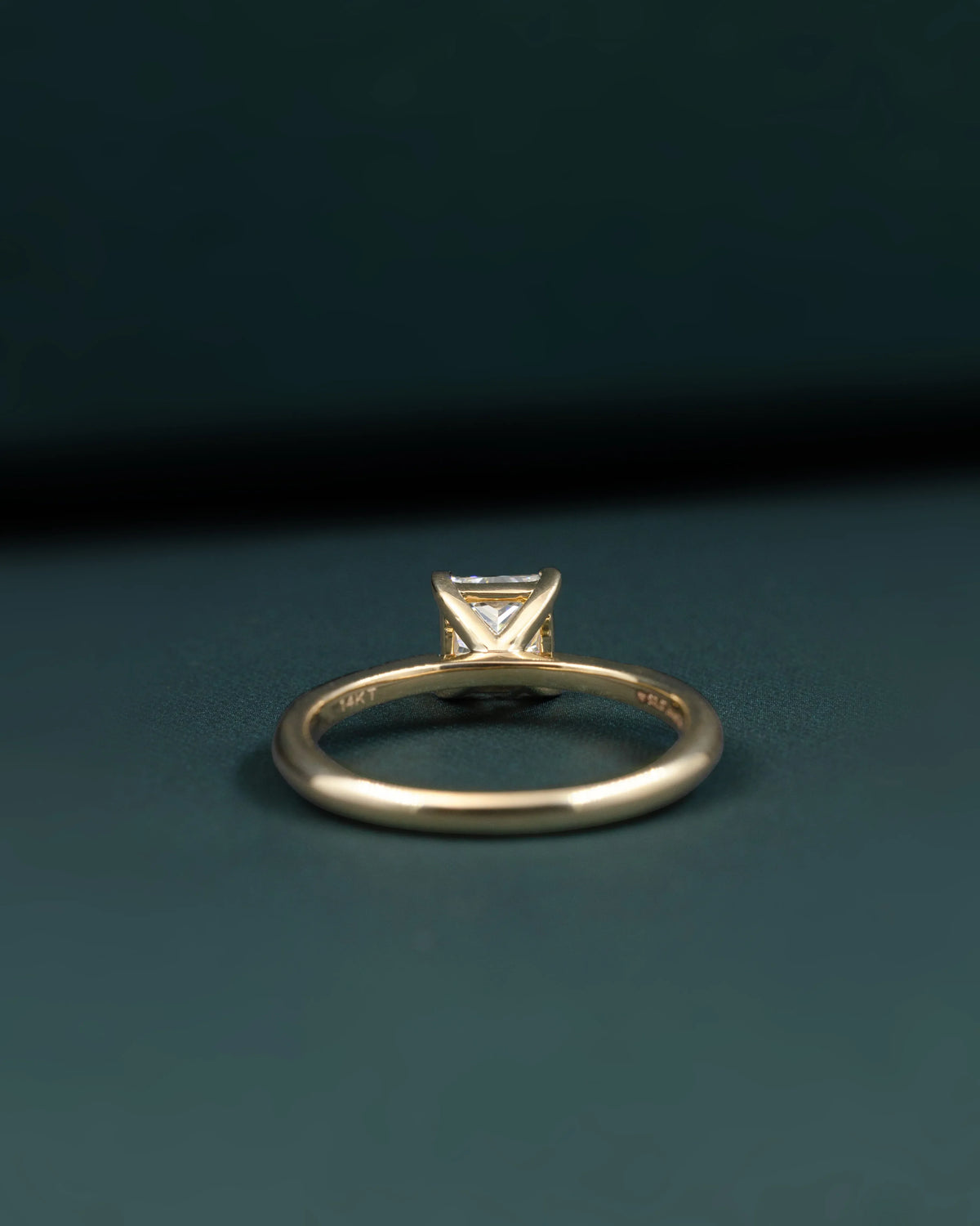1.10 CTW Princess Cut CVD Lab-Grown Diamond Pavé Solitaire Ring