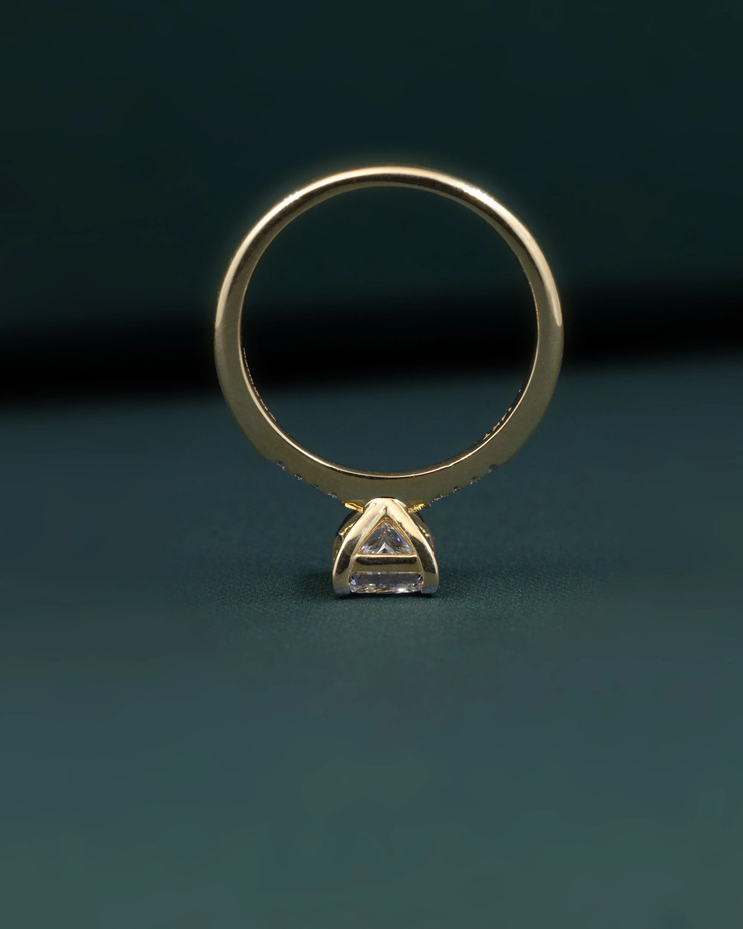 1.10 CTW Princess Cut CVD Lab-Grown Diamond Pavé Solitaire Ring