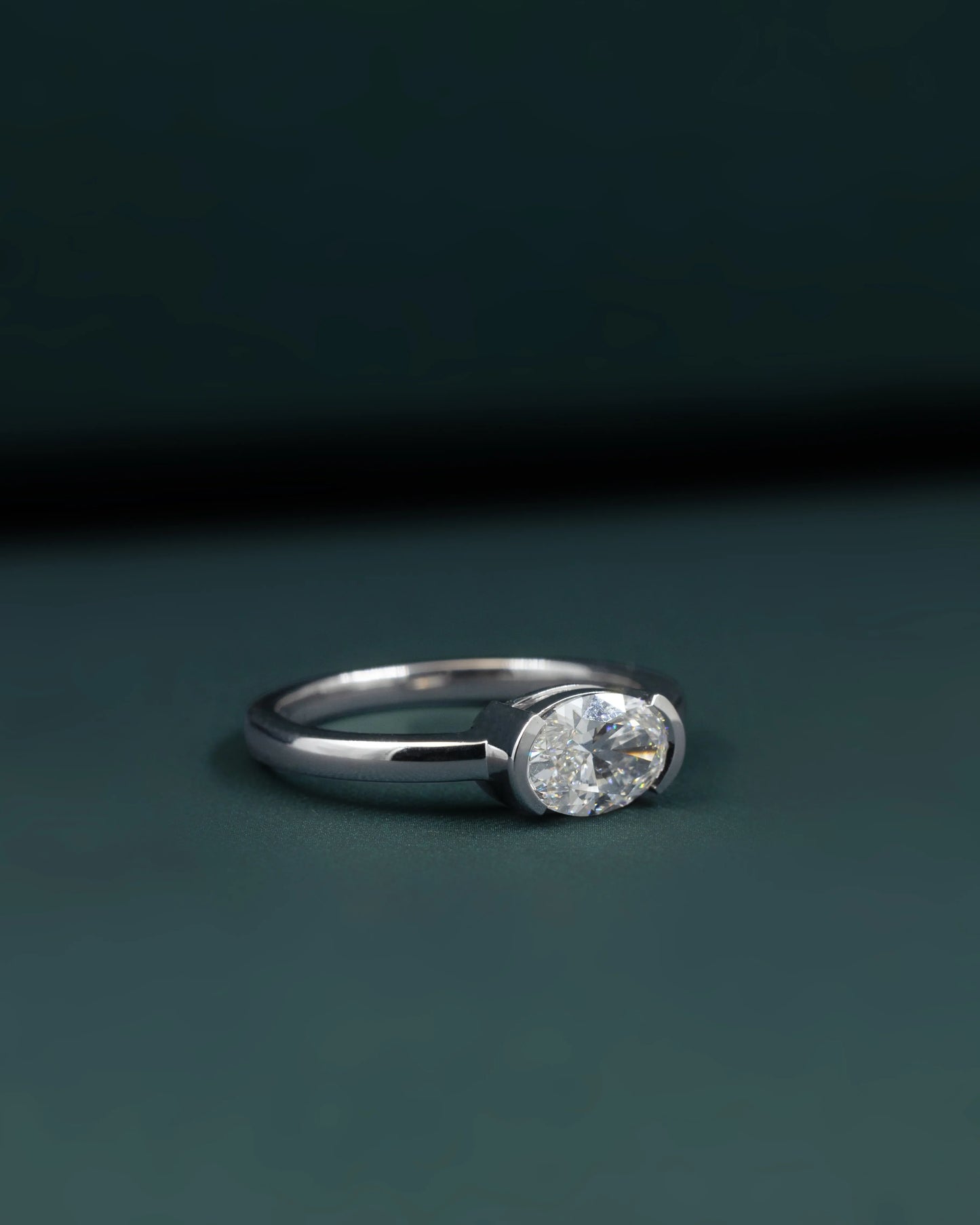 1.01 CT Oval Cut CVD Lab-Grown Diamond Solitaire Ring