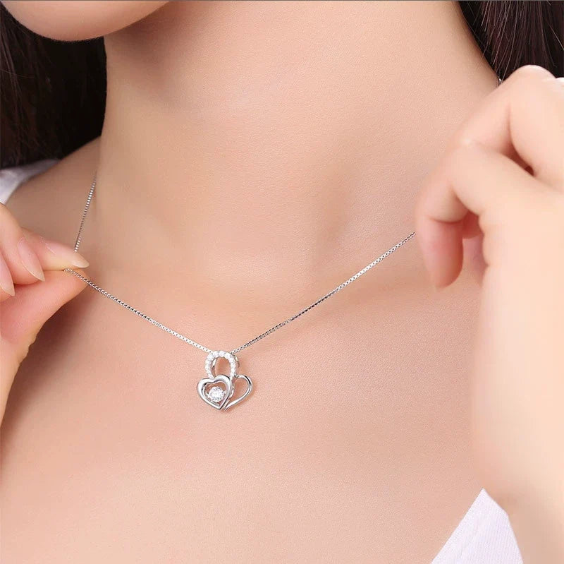 “Anabel” Heart to Heart Cubic Zirconia Classic Necklace