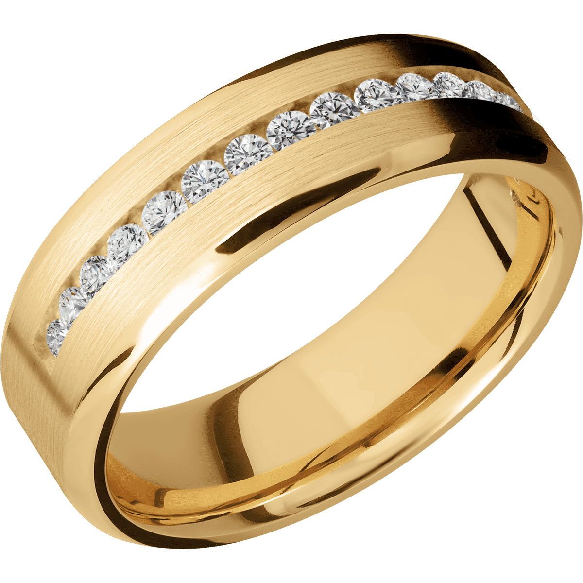 10K Yellow Gold + Satin , Polish Finish