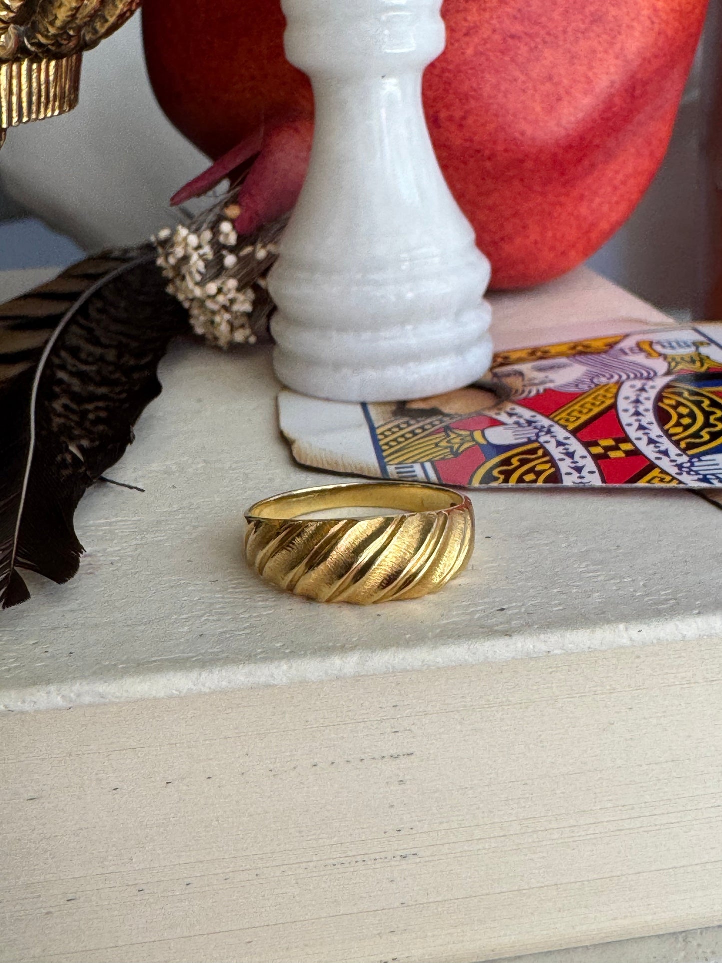 Estate 18k Shrimp Twist Ring