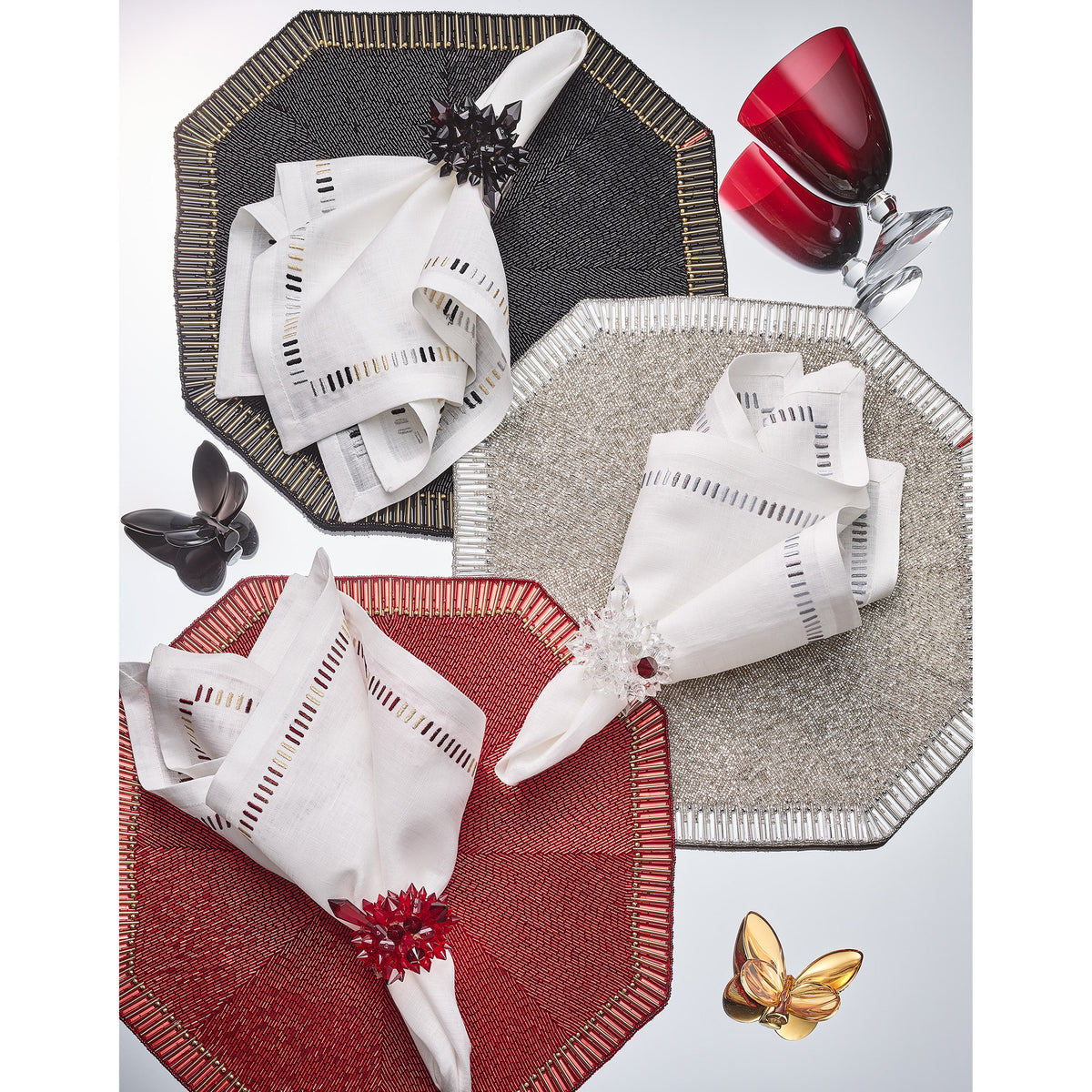 Zénith Napkin Rings, Set of 4 Clear