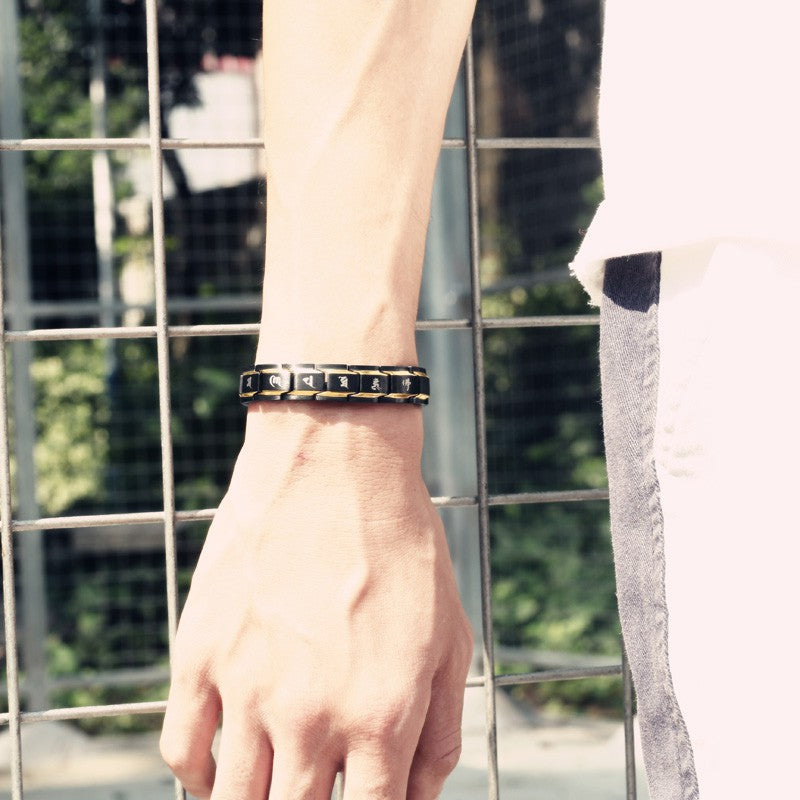 Mani Mantra Germanium Titanium Bracelet