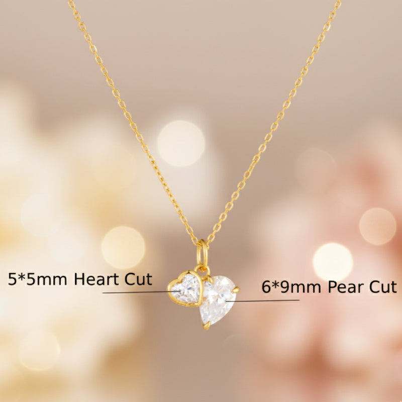 "Theodore" Toi Et Moi Heart Cut Classic Necklace