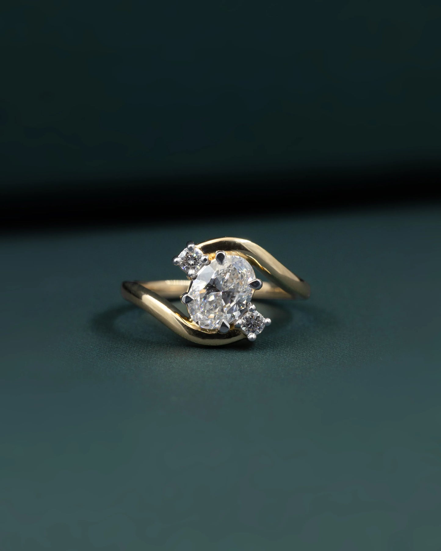 1.13 CTW Oval Cut Lab-Grown Diamond Bypass Engagement Ring
