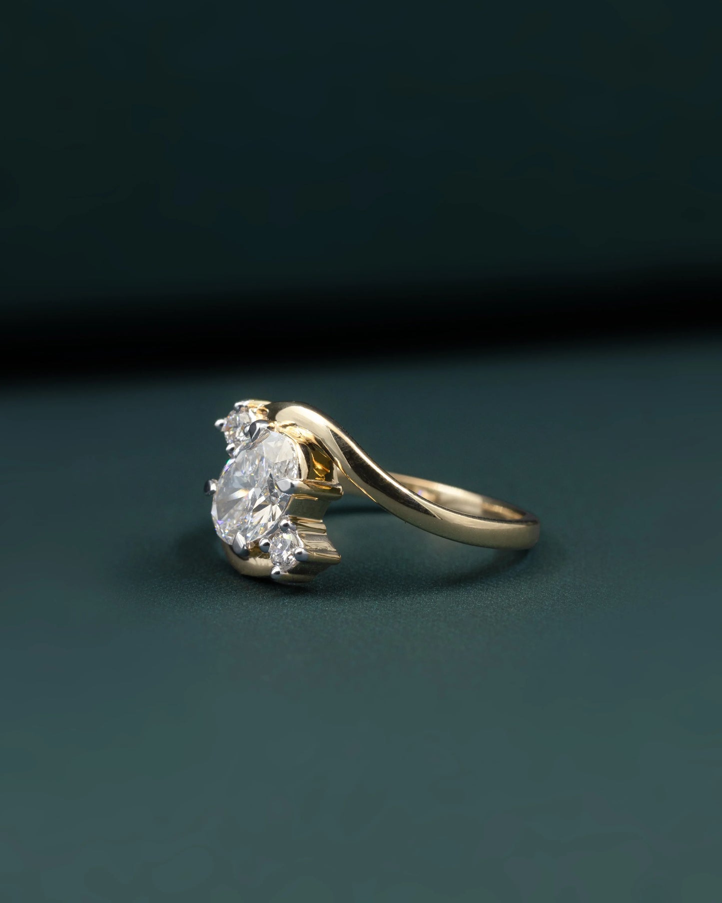 1.13 CTW Oval Cut Lab-Grown Diamond Bypass Engagement Ring