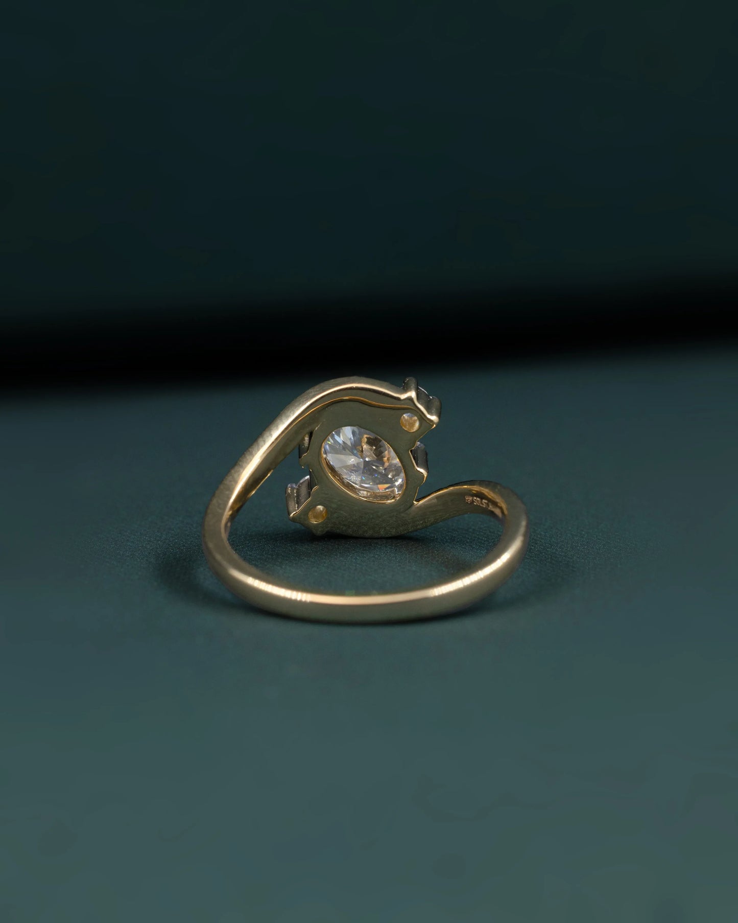 1.13 CTW Oval Cut Lab-Grown Diamond Bypass Engagement Ring