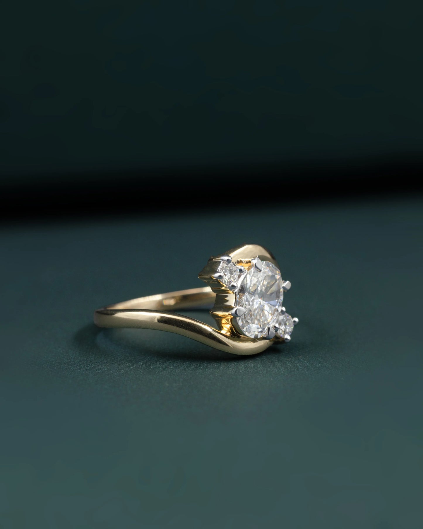1.13 CTW Oval Cut Lab-Grown Diamond Bypass Engagement Ring
