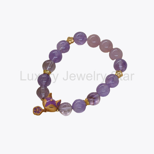 Amethyst Blossom Guardian Crystal Bracelet (Love & Protection) - image 2