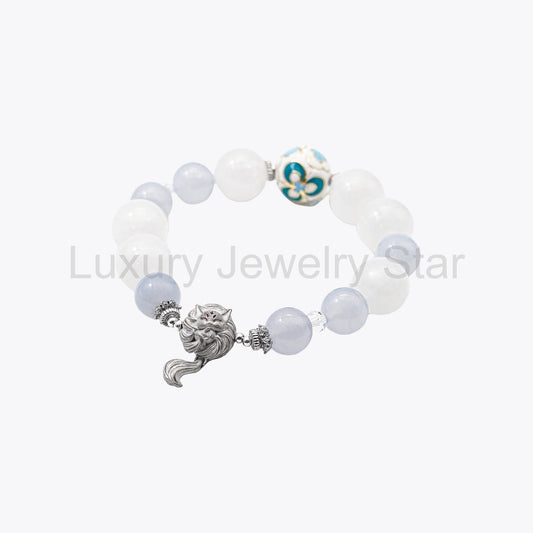 Arctic Fox Blessing - Moonlit Fortune Crystal Bracelet - image 2