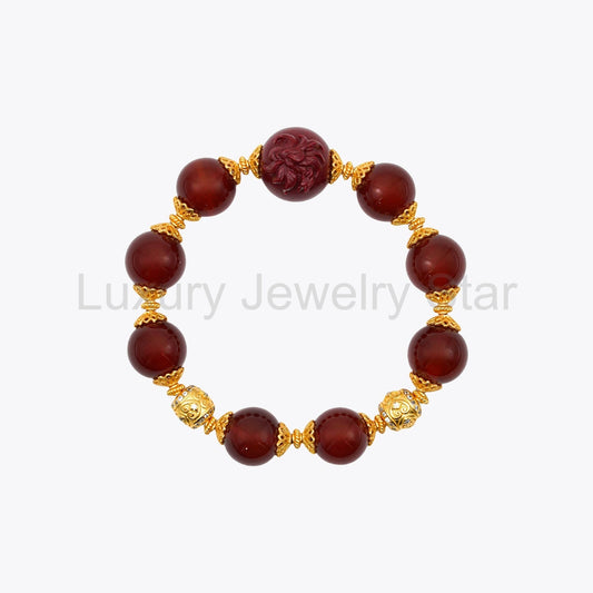 Enchanting Kitsune Vermilion Flame Crystal Bracelet