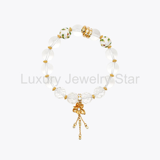 Fortune Serpent Bracelet - White Jade Transformation