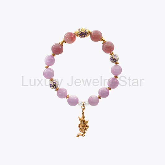 Golden Celestial Fox · Heart Moon Crystal Bracelet