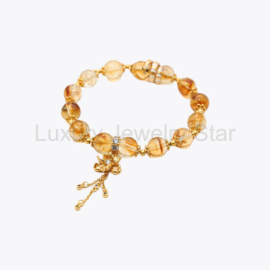 Golden Serpent Fortune Coil Lucky Crystal Bracelet - image 2
