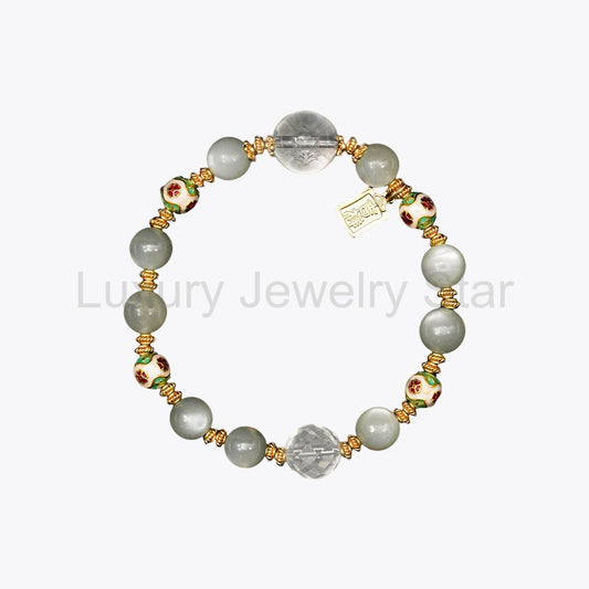Jade Blossom Goddess Crystal Bracelet (Consort Li's Grace)