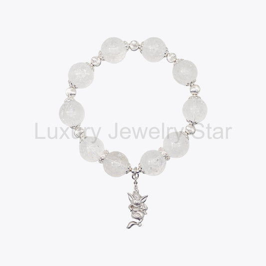 Nine-Tailed Frost Bone & Jade Skin Crystal Bracelet