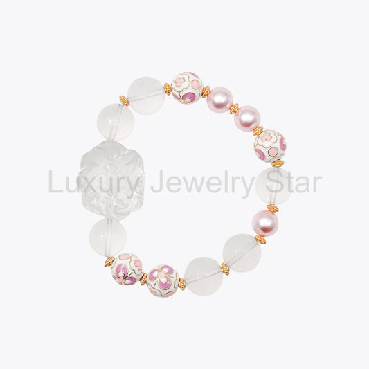 Peach Blossom Enchantress - Soulbound Crystal Charm Bracelet - image 2