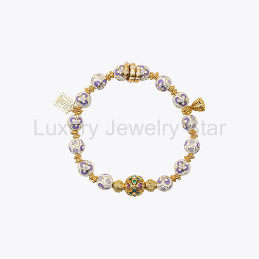 Serpent's Whisper - Golden Fortune Crystal Bracelet