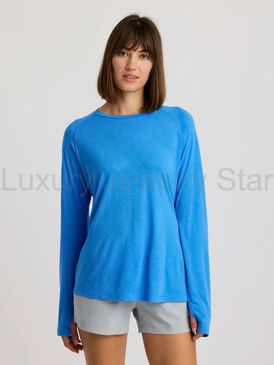 Women's Bamboo Lightweight Long Sleeve II - Surf Blue