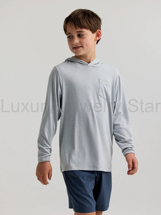 Youth Bamboo Shade Hoodie - Heather Aspen Grey