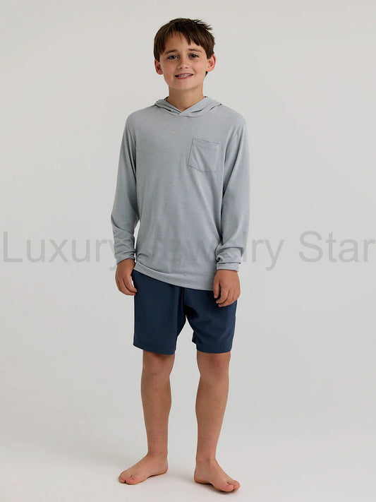 Youth Bamboo Shade Hoodie - Heather Aspen Grey - image 2