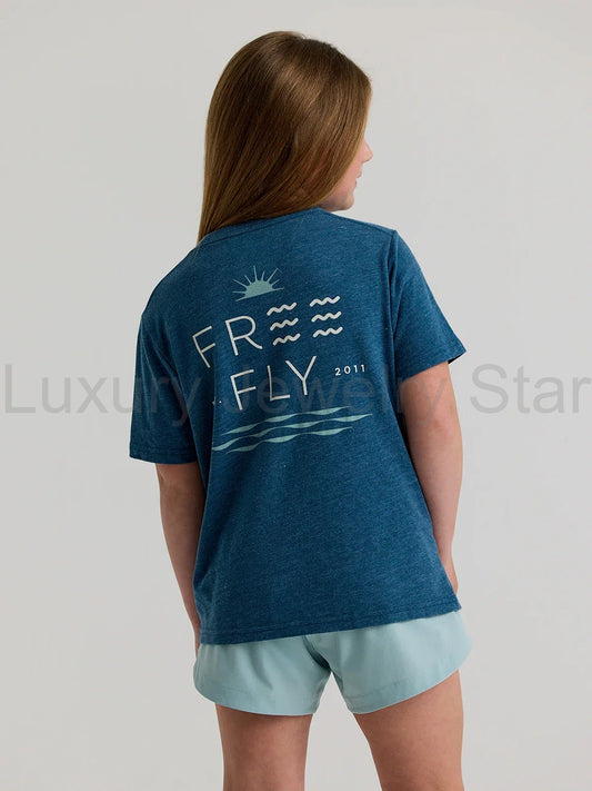 Youth Salt & Sun Tee - Heather Legion Blue